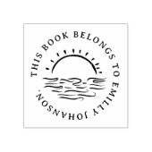 シンプル手描きサンセットカスタムブック ラバースタンプ (インプリント)