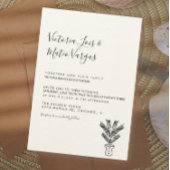 シンプル手描きパーム結婚 招待状