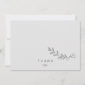 シンプル手描きフローラステム愛メモリ サンキューカード (正面)