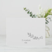 シンプル手描きフローラステム愛メモリ サンキューカード (スタンド正面)