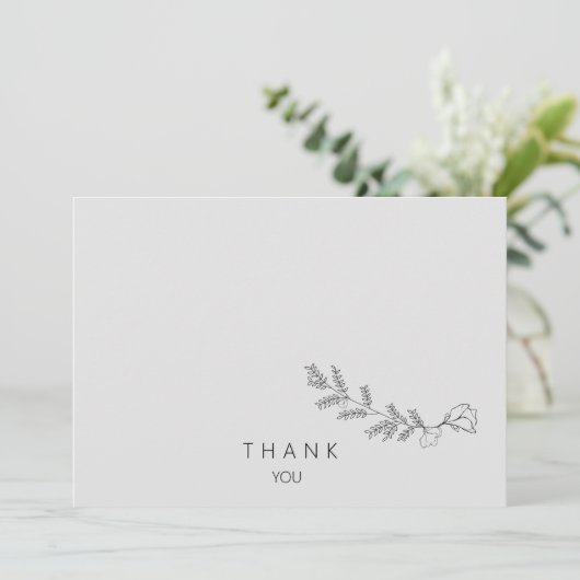 シンプル手描きフローラステム愛メモリ サンキューカード (スタンド正面)