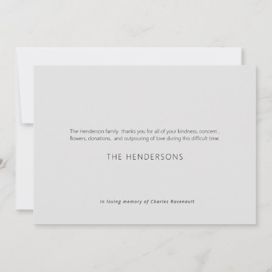 シンプル手描きフローラステム愛メモリ サンキューカード (裏面)