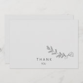 シンプル手描きフローラステム愛メモリ サンキューカード (正面/裏面)