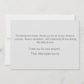 シンプル手描きフローラステム葬儀ありがとう サンキューカード (裏面)