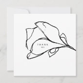 シンプル手描きフローラステムII葬儀ありがとう サンキューカード (正面)