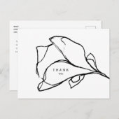 シンプル手描きフローラステムII葬儀ありがとう ポストカード (正面/裏面)