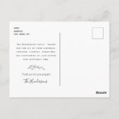 シンプル手描きフローラステムII葬儀ありがとう ポストカード (裏面)