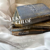 シンプル手描きボタユニークニカルア結婚チ アクリル招待状