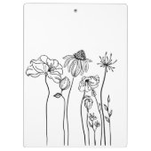 シンプル手描きワイルドフラワーカスタムナース クリップボード (裏面)