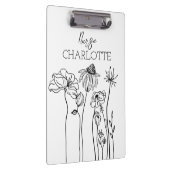 シンプル手描きワイルドフラワーカスタムナース クリップボード (右)