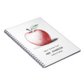 シンプル手描き可愛い赤りんご最高の先生 ノートブック (右側)