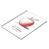 シンプル手描き可愛い赤りんご最高の先生 ノートブック (左側)