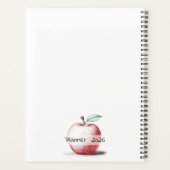 シンプル手描き可愛い赤りんご最高の先生 プランナー手帳 (裏面)