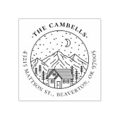 シンプル手描き差出人住所マウンテンナイト ラバースタンプ (インプリント)