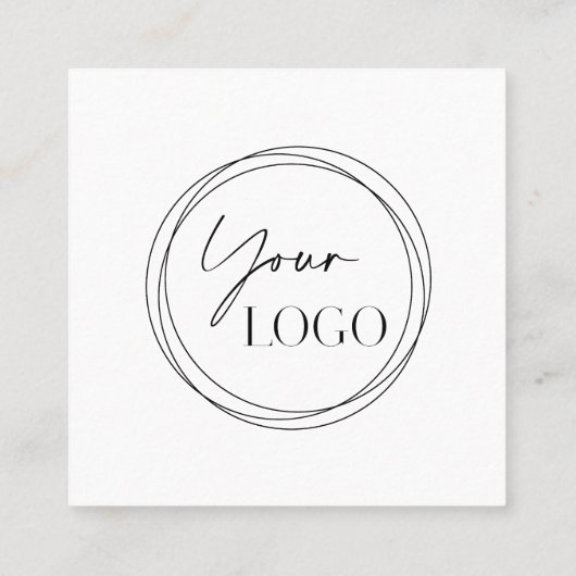 シンプル手描き弓ロゴソーシャルメディアQRコード スクエア名刺 (裏面)