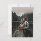 シンプル手描き花結婚写真 出欠カード (裏面)