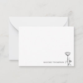 シンプル手描き花 ノートカード