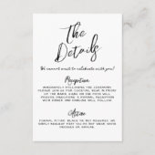 シンプル手書きお洒落結婚の詳細 エンクロージャーカード (正面)