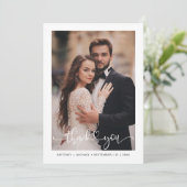 シンプル手書きのハート写真 サンキューカード (スタンド正面)