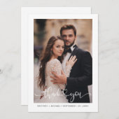 シンプル手書きのハート写真 サンキューカード (正面/裏面)