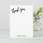 シンプル手書きはっきりしたタイポグラフィミニマル サンキューカード (スタンド正面)