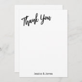 シンプル手書きはっきりしたタイポグラフィミニマル サンキューカード (正面/裏面)