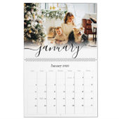 シンプル手書きエレガントスクリプトファミリの写真 カレンダー (1月 2026)