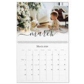 シンプル手書きエレガントスクリプトファミリの写真 カレンダー (3月 2026)