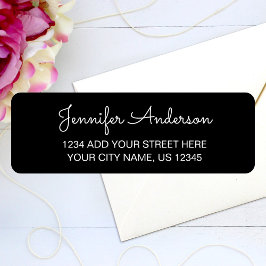 シンプル手書きエレガントスクリプト差出人住所 ラベル