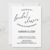 シンプル手書きコンテンポラリーブライダルシャワー 招待状 (正面)
