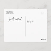 シンプル手書きスクリプトたった今結婚しました結婚の ポストカード (裏面)