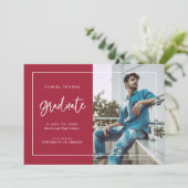 シンプル手書きスクリプトの卒業発表 セーブザデート (スタンド正面)