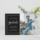 シンプル手書きスクリプトの卒業発表 セーブザデート (スタンド正面)