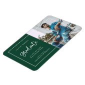 シンプル手書きスクリプトの卒業発表 マグネット (左側)