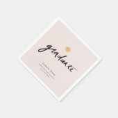 シンプル手書きスクリプトピンク写真卒業 スタンダードカクテルナプキン (角)