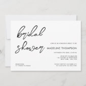 シンプル手書きスクリプトフォトブライダルシャワー 招待状 (正面)