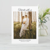 シンプル手書きスクリプトフォト結婚式招待状 招待状 (スタンド正面)