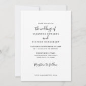 シンプル手書きスクリプトフォト結婚式招待状 招待状 (裏面)