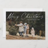 シンプル手書きスクリプト写真クリスマス シーズンカード (正面)