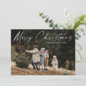 シンプル手書きスクリプト写真クリスマス シーズンカード (スタンド正面)