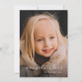 シンプル手書きスクリプト写真クリスマス シーズンカード (正面)