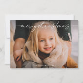 シンプル手書きスクリプト写真クリスマス シーズンカード (正面)