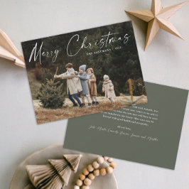 シンプル手書きスクリプト写真クリスマス シーズンカード