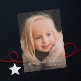 シンプル手書きスクリプト写真クリスマス シーズンカード