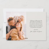 シンプル手書きスクリプト写真クリスマス シーズンカード (裏面)