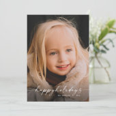 シンプル手書きスクリプト写真クリスマス シーズンカード (スタンド正面)