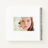 シンプル手書きスクリプト白写真卒業 ノートブック (裏面)