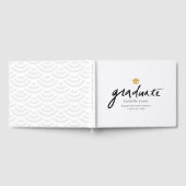 シンプル手書きスクリプト白卒業写真 ゲストブック (全面)