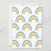 シンプル手書きスクリプト虹の赤ちゃんシャワー 招待状 (裏面)