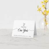 シンプル手書きスクリプト1年記念 カード (黄色い花)